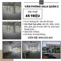 Văn phòng cho thuê bao phí 105m2 45 triệu/tháng - kđt sala quận 2 - mai chí thọ, phường thủ thiêm, quận 2 (tp. thủ đức), tphcm
