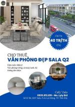 Cho thuê văn phòng trống 100m2 giá 40 triệu/tháng - kđt sala quận 2 - mai chí thọ, phường thủ thiêm, quận 2 (tp. thủ đức), tphcm